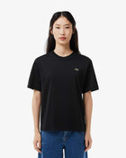 Lacoste T-shirt Donna Nero Relaxed Fit con Logo Manica Corta per un Look Casual Elegante