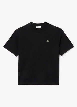 Lacoste T-shirt Donna Nero Relaxed Fit con Logo Manica Corta per un Look Casual Elegante