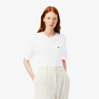Lacoste T-shirt Donna Bianca Relaxed Fit con Logo Manica Corta per un Look Casual Elegante