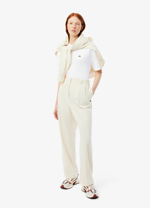 Lacoste T-shirt Donna Bianca Relaxed Fit con Logo Manica Corta per un Look Casual Elegante